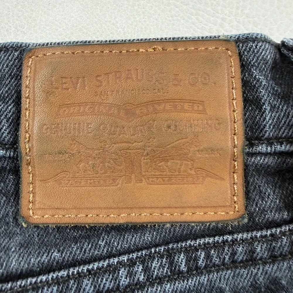 Levis‎ Premium Big E Ribcage Straight Ankle Jeans Womens 31 Washed Black